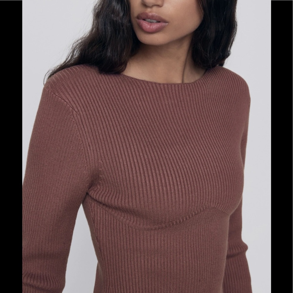SOLD Zara pink/mauve ribbed sweater